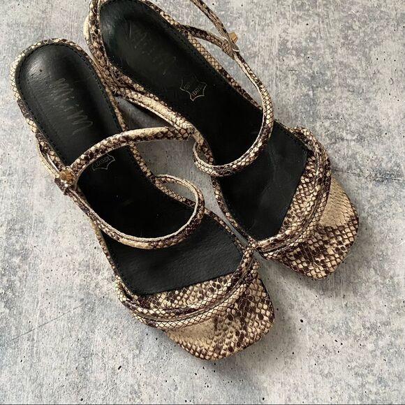 Mi.im Snakeskin Block Heel Sandals 6.5 - Picture 2 of 5